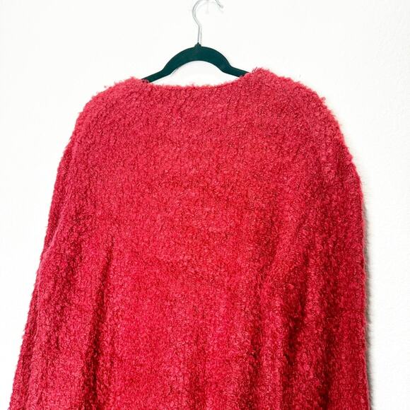 NWOT Reformation Lokie Dress Sweater Holiday Boucle Red Large - Picture 5 of 9